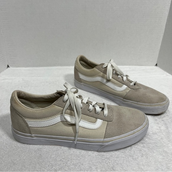 VANS Off The Wall Lace-Up Womens Sneakers Size 9.5 Style 721356 Off White/Cream - Picture 1 of 13